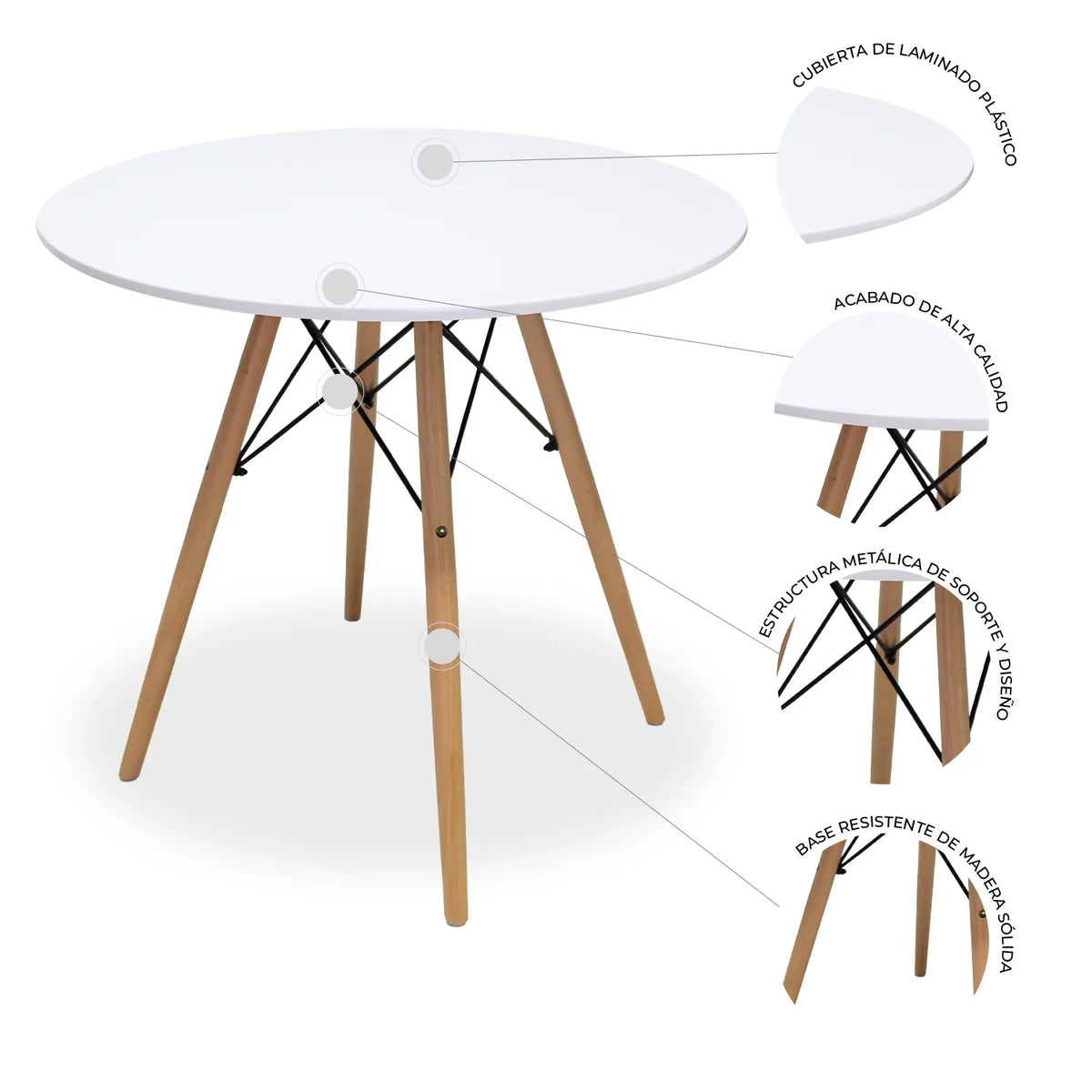 Mesa de Comedor Circular Oslo 80cm