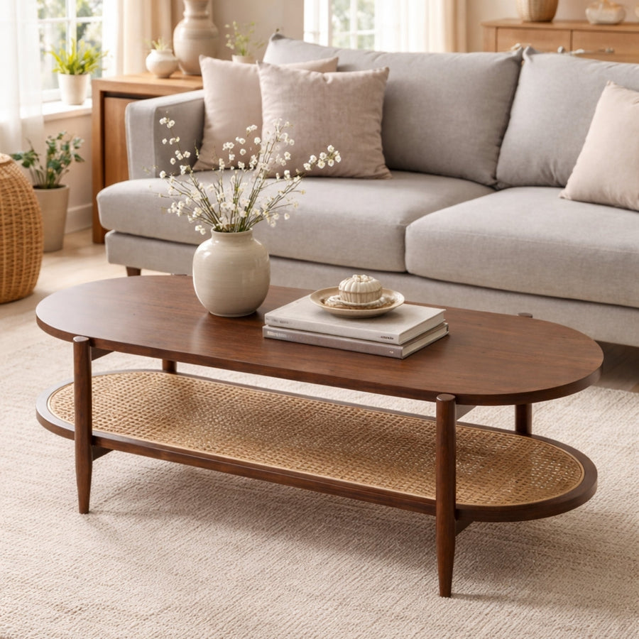 Sala con mesa de centro Kangar en nogal