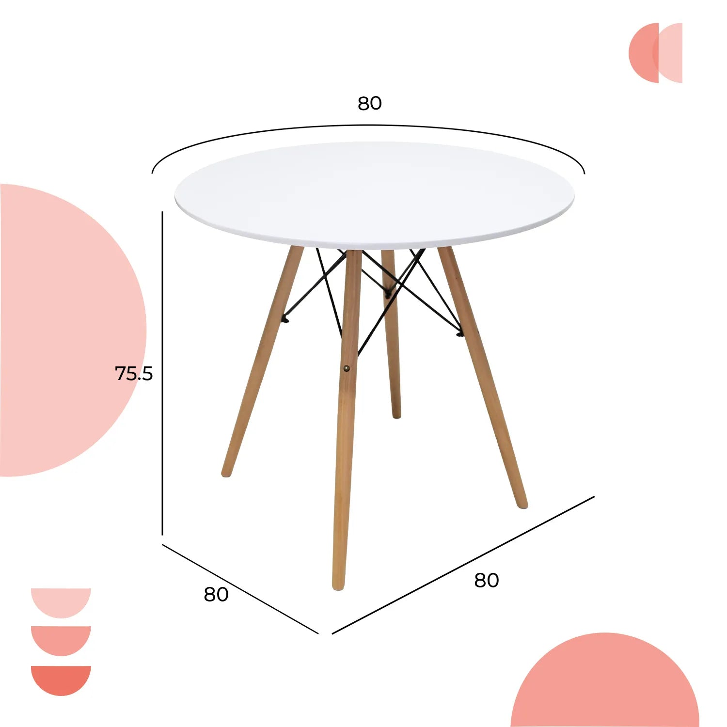 Mesa de Comedor Circular Oslo 80cm